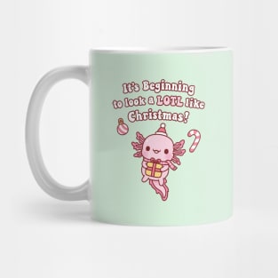 Cute Axolotl Its Beginning To Look A Lotl Like Christmas Pun Mug